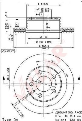 VILLAR 6281609 -  Тормозной диск