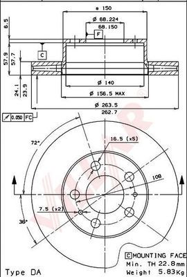 VILLAR 6281626 -  Тормозной диск
