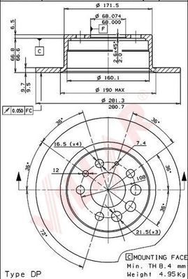 VILLAR 6281627 -  Тормозной диск