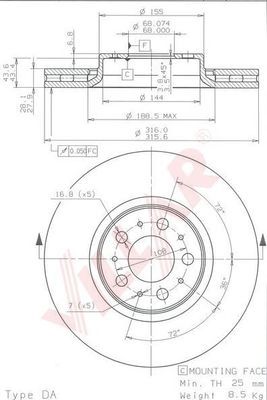 VILLAR 6281633 -  Тормозной диск