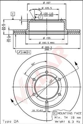 VILLAR 6281637 -  Тормозной диск