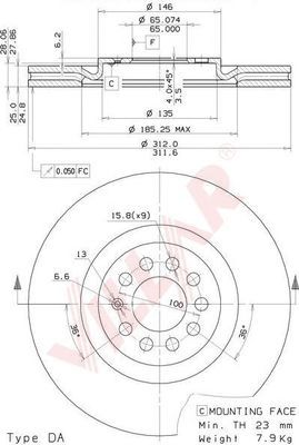 VILLAR 6281694 -  Тормозной диск