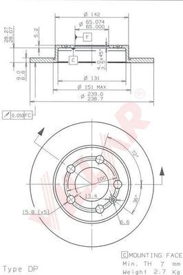 VILLAR 6281699 -  Тормозной диск