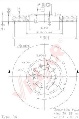 VILLAR 6281705 -  Тормозной диск