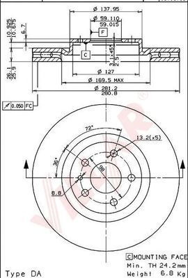 VILLAR 6281730 -  Тормозной диск