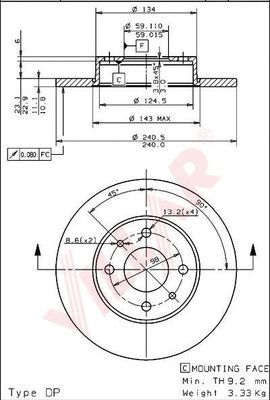 VILLAR 6281731 -  Тормозной диск