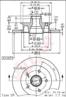 VILLAR 6281744 -  Тормозной диск