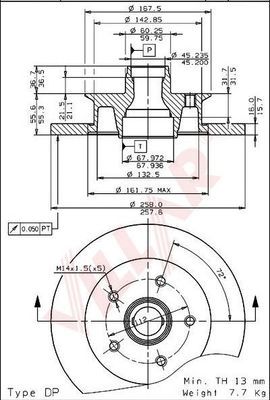 VILLAR 6281745 -  Тормозной диск