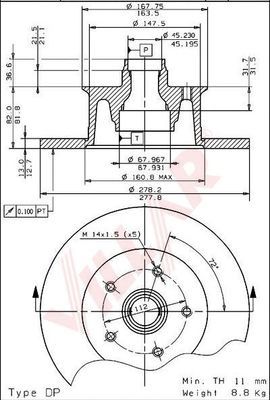 VILLAR 6281748 -  Тормозной диск
