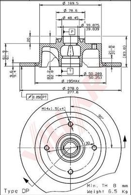 VILLAR 6281751 -  Тормозной диск