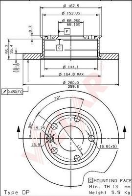 VILLAR 6281754 -  Тормозной диск