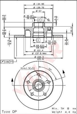 VILLAR 6281756 -  Тормозной диск