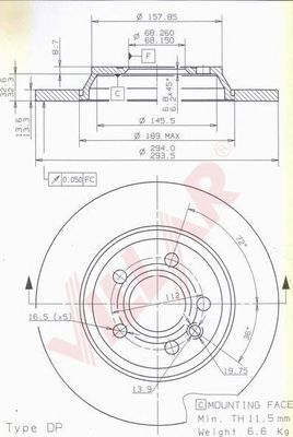 VILLAR 6281757 -  Тормозной диск