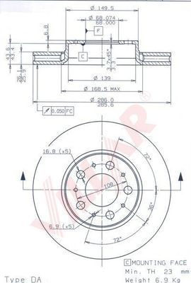 VILLAR 6281763 -  Тормозной диск