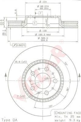 VILLAR 6281764 -  Тормозной диск