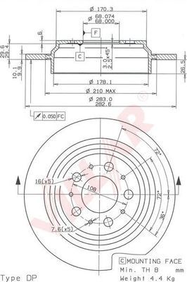 VILLAR 6281766 -  Тормозной диск