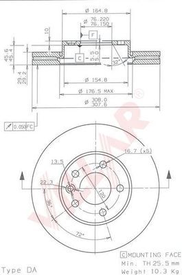 VILLAR 6281768 -  Тормозной диск