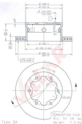 VILLAR 6281782 -  Тормозной диск