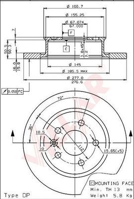 VILLAR 6281785 -  Тормозной диск