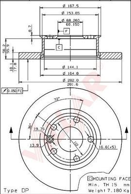 VILLAR 6281790 -  Тормозной диск