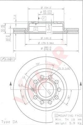 VILLAR 6281795 -  Тормозной диск