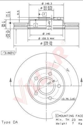 VILLAR 6281801 -  Тормозной диск