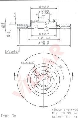 VILLAR 6281812 -  Тормозной диск
