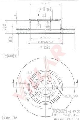 VILLAR 6281813 -  Тормозной диск