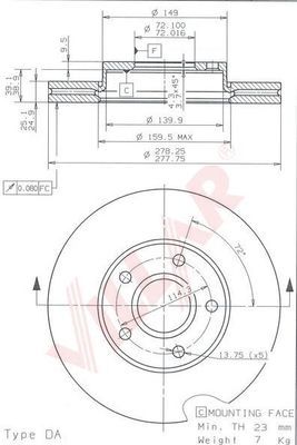 VILLAR 6281832 -  Тормозной диск