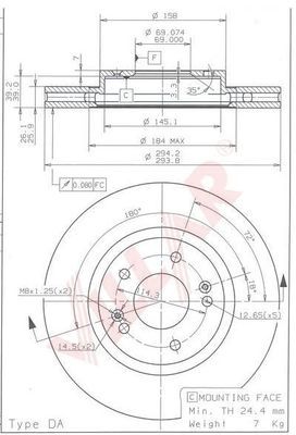 VILLAR 6281836 -  Тормозной диск