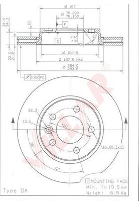 VILLAR 6281838 -  Тормозной диск