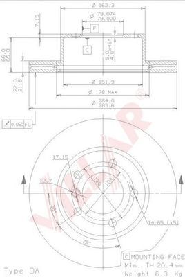 VILLAR 6281839 -  Тормозной диск