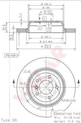 VILLAR 6281843 -  Тормозной диск