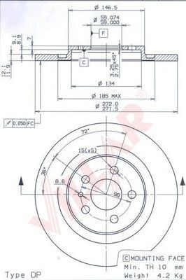 VILLAR 6281847 -  Тормозной диск