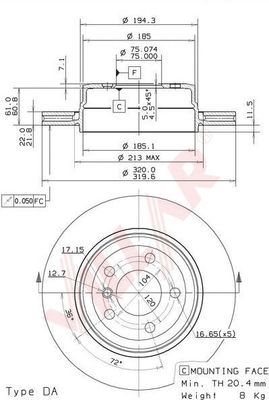VILLAR 6281849 -  Тормозной диск