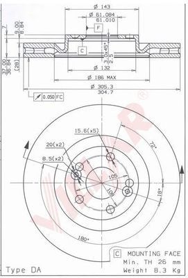 VILLAR 6281855 -  Тормозной диск