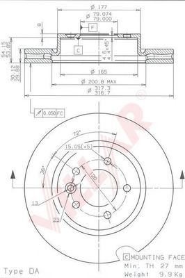VILLAR 6281864 -  Тормозной диск