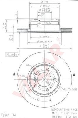 VILLAR 6281866 -  Тормозной диск