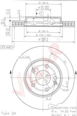VILLAR 6281867 -  Тормозной диск