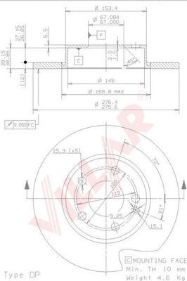 VILLAR 6281869 -  Тормозной диск