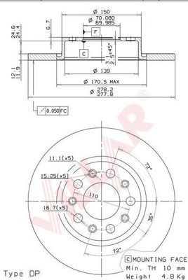 VILLAR 6281879 -  Тормозной диск