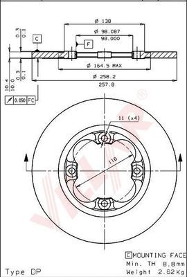VILLAR 6281883 -  Тормозной диск