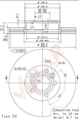 VILLAR 6281887 -  Тормозной диск