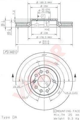 VILLAR 6281889 -  Тормозной диск