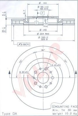 VILLAR 6281901 -  Тормозной диск