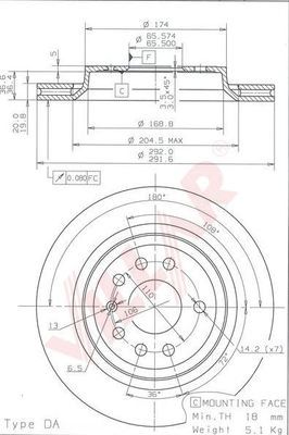 VILLAR 6281908 -  Тормозной диск