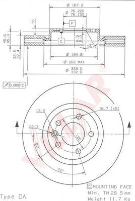 VILLAR 6281912 -  Тормозной диск