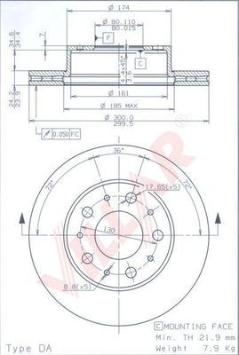 VILLAR 6281913 -  Тормозной диск