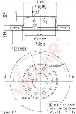VILLAR 6281914 -  Тормозной диск