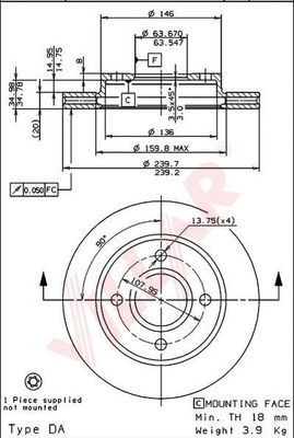 VILLAR 6281915 -  Тормозной диск